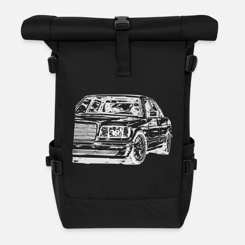 W126 Dirty Vintage Style - Rolltop Rucksack - Schwarz