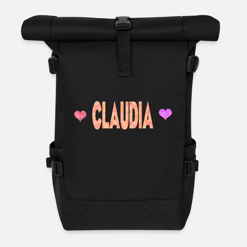 Claudia - Sac à dos roll top - noir