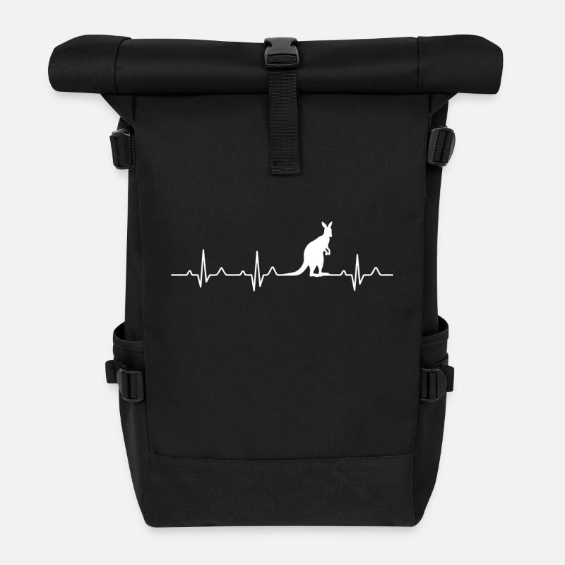 Känguru - Australien - Geschenk - Rolltop Rucksack - Schwarz