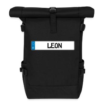 Leon name tag gift - Roll Top Backpack - black - Front