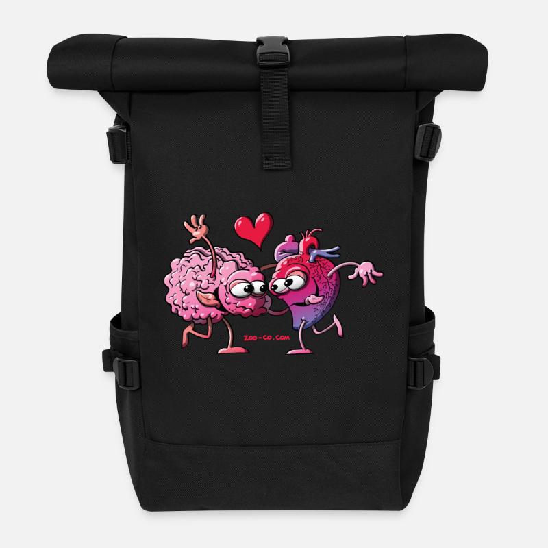 Herz und Gehirn: Eine Liebesgeschichte - Rolltop Rucksack - Schwarz