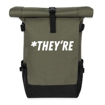 Grammar Grammar Gift Gift Idea - Roll Top Backpack - olive/black - Front