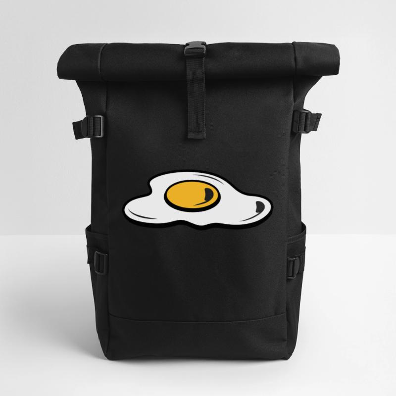 A fried egg Roll Top Backpack