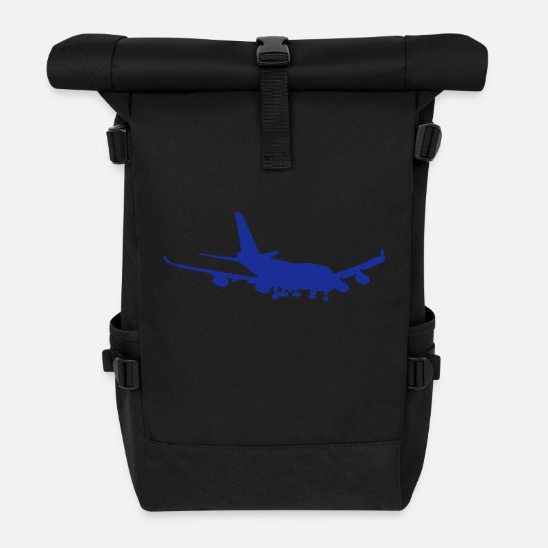 747 Silhouette - Rolltop Rucksack - Schwarz