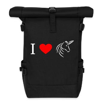 J'aime les licornes - j'aime les licornes - Sac à dos roll top - noir - Devant
