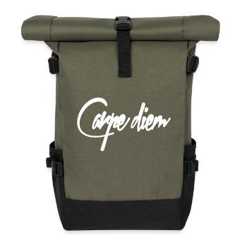 Carpe diem - Rolltop Rucksack - Olive/Schwarz - Vorne