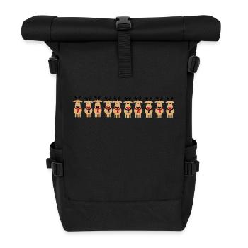 Weihnachten Rentiere Crew - Rolltop Rucksack - Schwarz - Vorne