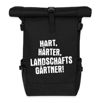 Hard, harder, landscaper - Roll Top Backpack - black - Front