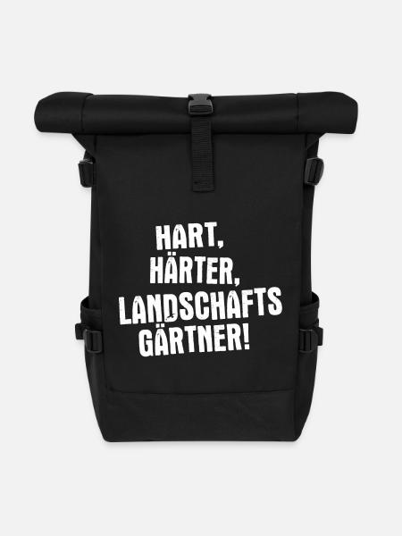 Hart, härter, Landschaftsgärtner - Rolltop Rucksack - Schwarz