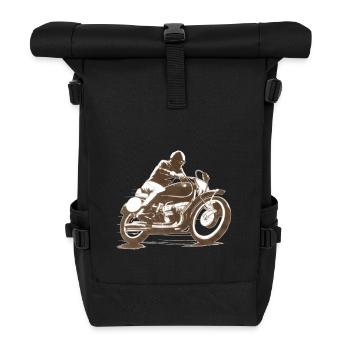 Classic moto bike motorcycle - Roll Top Backpack - black - Front