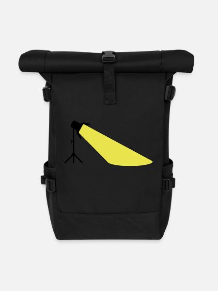Scheinwerfer auf Ständer mit Lichtkegel zweifarbig - Rolltop Rucksack - Schwarz