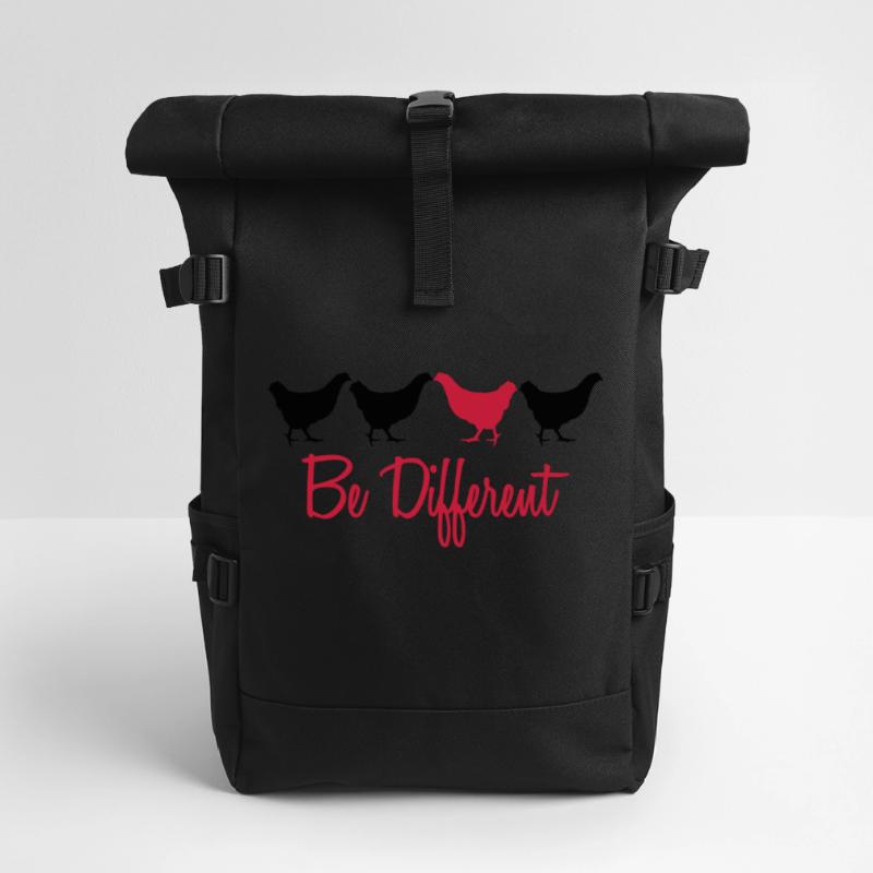 Be Different Hhs mit Text Roll Top Backpack