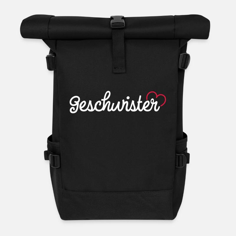 Geschwister - Rolltop Rucksack - Schwarz