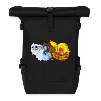 Fire and Ice is my perfect composition – Icelandic - Rolltop Rucksack - Schwarz - Vorne