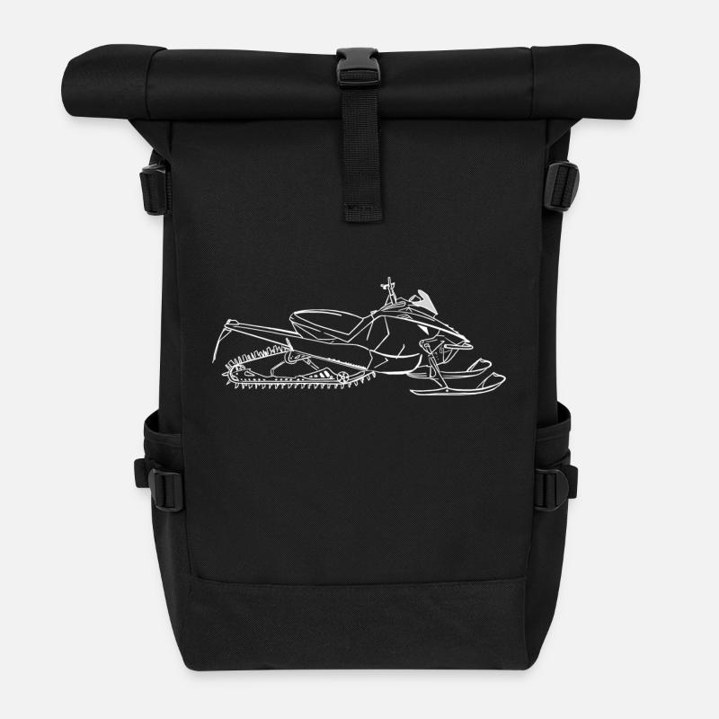 Snowmobile - Roll Top Backpack - black