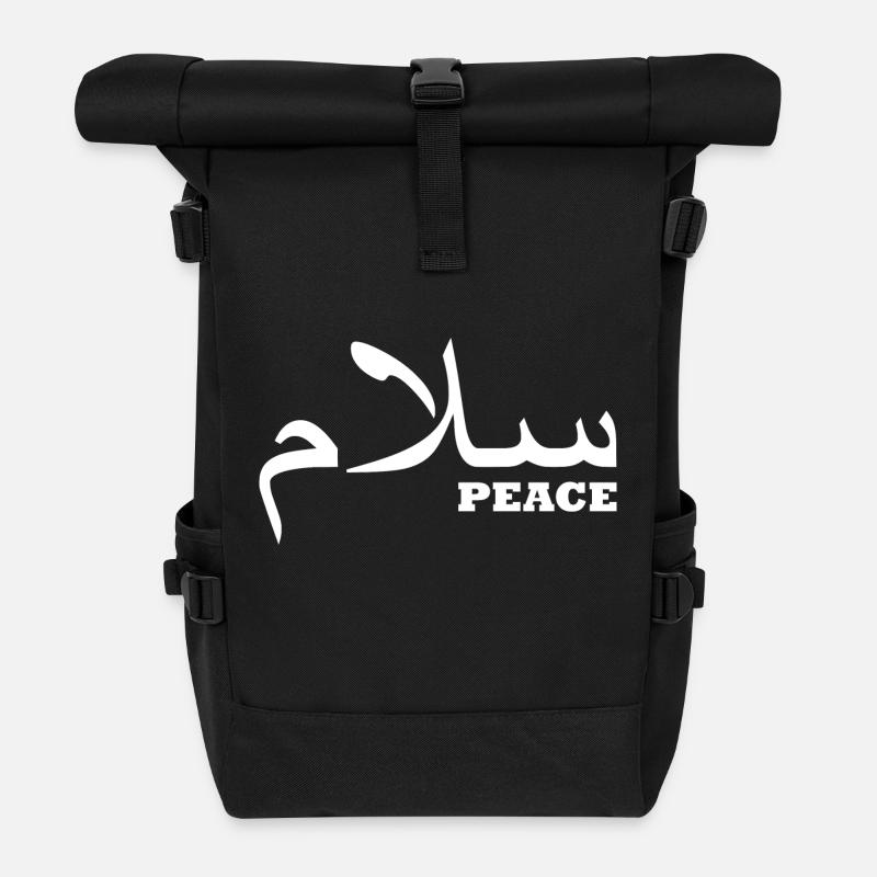 Frieden - Rolltop Rucksack - Schwarz