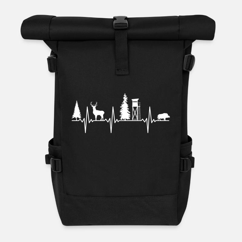 Jäger Herzschlag - Rolltop Rucksack - Schwarz