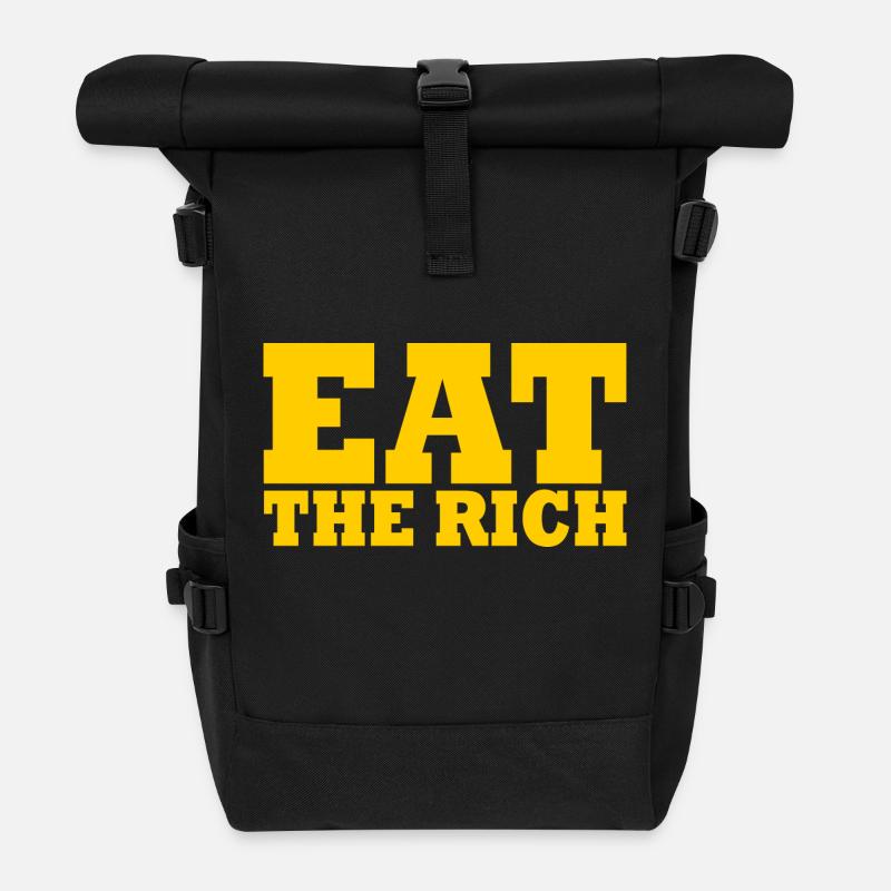 Eat the rich - Rolltop Rucksack - Schwarz