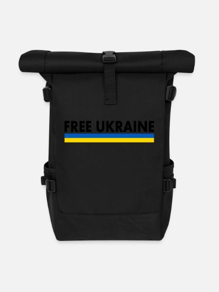 Free ukraine - Rolltop Rucksack - Schwarz