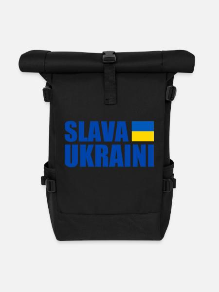 Slava ukraini - Rolltop Rucksack - Schwarz