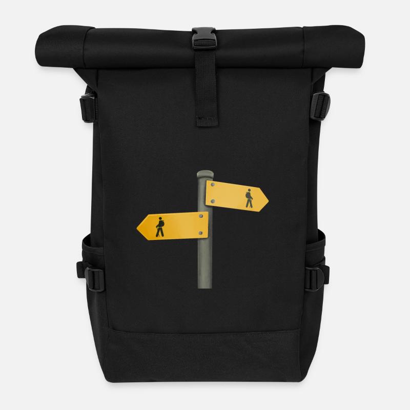 Panneau de randonnée panneau indicateur - Sac à dos roll top - noir