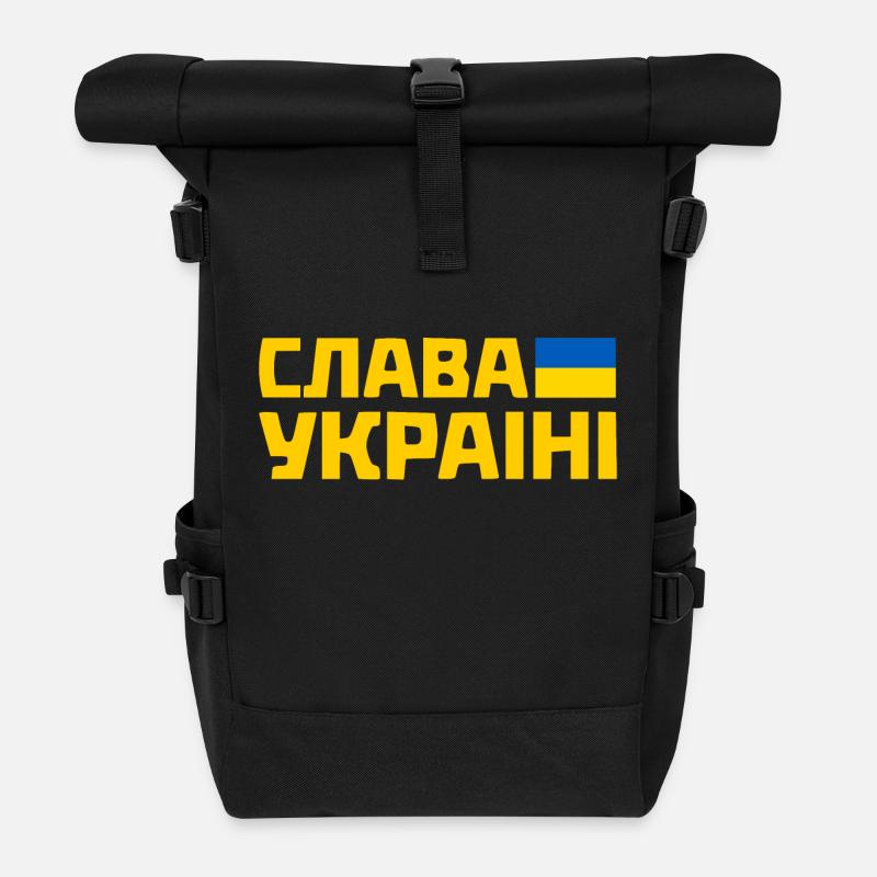 Slava ukraini - Rolltop Rucksack - Schwarz