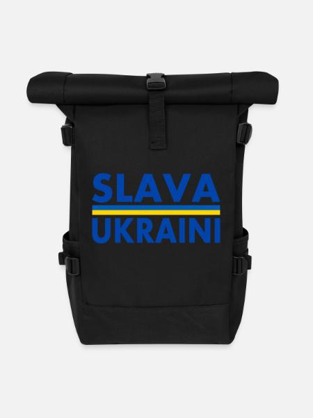 Slava ukraini - Rolltop Rucksack - Schwarz