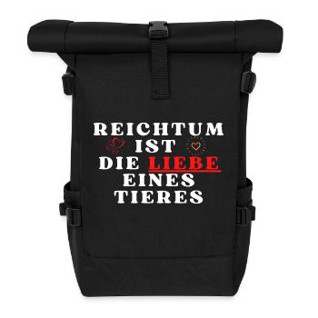 Ein Herz für Tiere Tierliebe - Rolltop Rucksack - Schwarz - Vorne