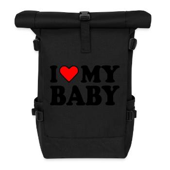 I love my baby - Rolltop Rucksack - Schwarz - Vorne