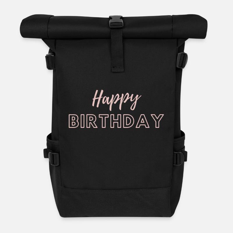 Happy Birthday - Roll Top Backpack - black