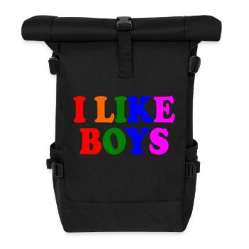 I like boys - Roll Top Backpack - black - Front