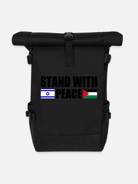 Stand with for Peace israel free palestine - Rolltop Rucksack - Schwarz