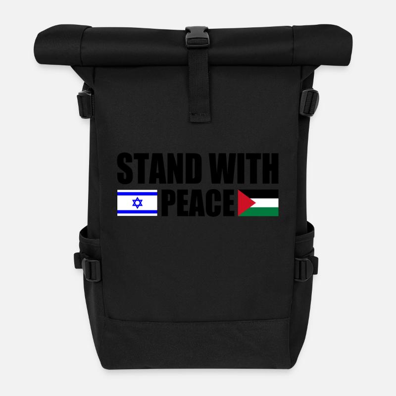 Stand with for Peace israel free palestine - Rolltop Rucksack - Schwarz