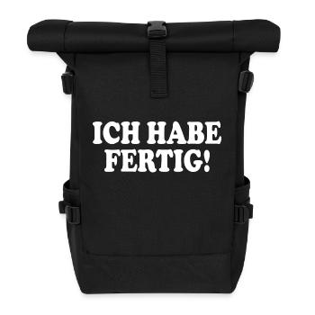 Ich habe fertig - Rolltop Rucksack - Schwarz - Vorne