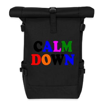 Calm down - Rolltop Rucksack - Schwarz - Vorne