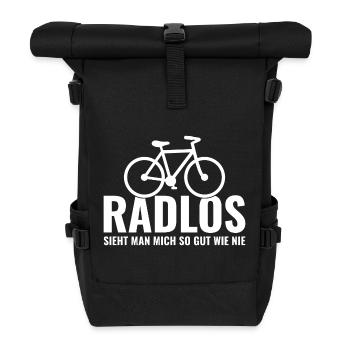 Fahrrad - Rolltop Rucksack - Schwarz - Vorne
