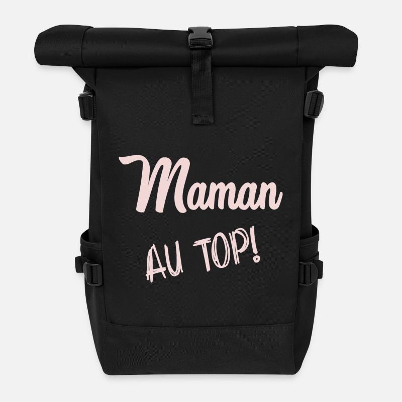 MAMAN. HUMOUR - Sac à dos roll top - noir