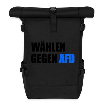 Wählen gegen afd - Rolltop Rucksack - Schwarz - Vorne