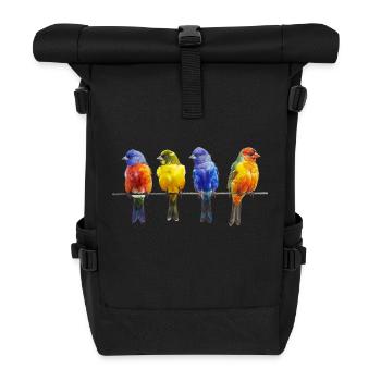 Birds on a wire - Roll Top Backpack - black - Front