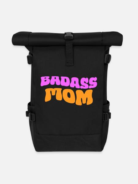 Badass Mom - Rolltop Rucksack - Schwarz