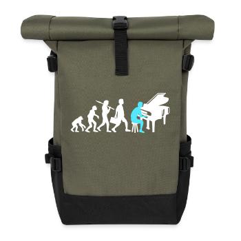 Evolution Piano Instrument Keys Playing Music - Roll Top Backpack - olive/black - Front