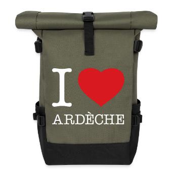 I LOVE ARDECHE Frankreich France - Roll Top Backpack - olive/black - Front