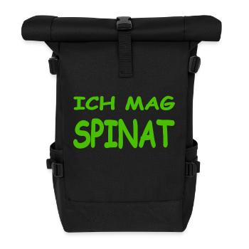 Spinat - Rolltop Rucksack - Schwarz - Vorne