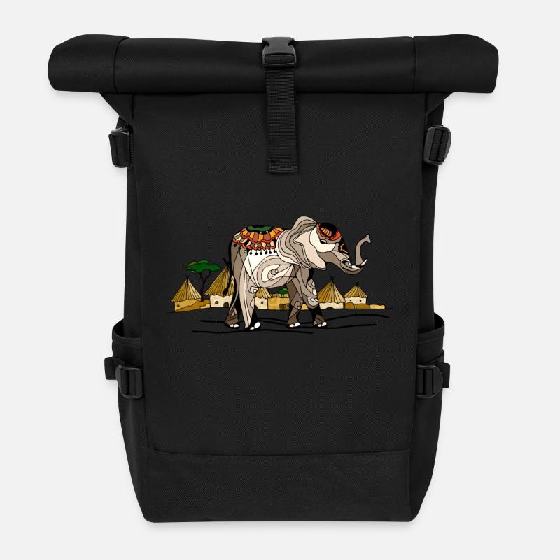 Elefant - Rolltop Rucksack - Schwarz