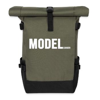 Model Railway Railway Locomotive - Roll Top Backpack - olive/black - Front