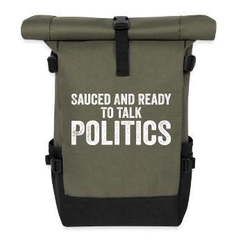 Sauced and ready to talk politics - Sac à dos roll top - olive/noir - Devant