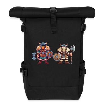 Bande dessinée viking - Sac à dos roll top - noir - Devant