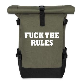 Fuck the rules - Sac à dos roll top - olive/noir - Devant