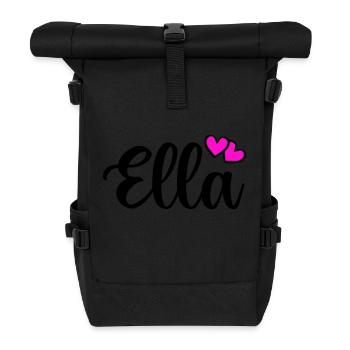Ella Name - Roll Top Backpack - black - Front