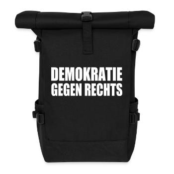 demokratie gegen rechts - Rolltop Rucksack - Schwarz - Vorne
